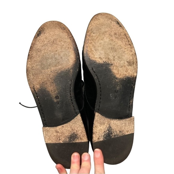 COLE Haan black velvet lace up loafer dress shoes - Picture 9 of 11